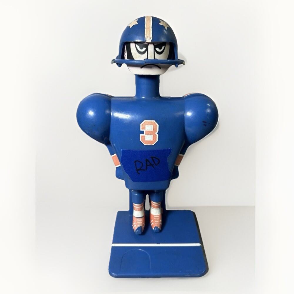 VTG 1975 Schafer MFG FOOTBALL PLAYER KICKER Toy Blue No Ball